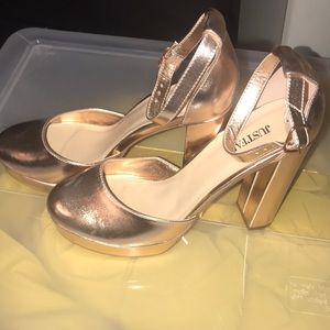 6 inch rose gold Just Fab heels